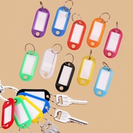 【DT】10Pcs Multicolor Tags Labels Key Chains Baggage Luggage Name Token Keyrings Hotel Number Classification Card Split Ring Keychain hot
