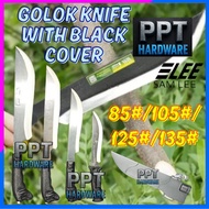 Samlee M2222 Golok Knife With Cover T-Rex Pisau Kebun Handle 85# 105# 125# 135# Alat Parang Hitam