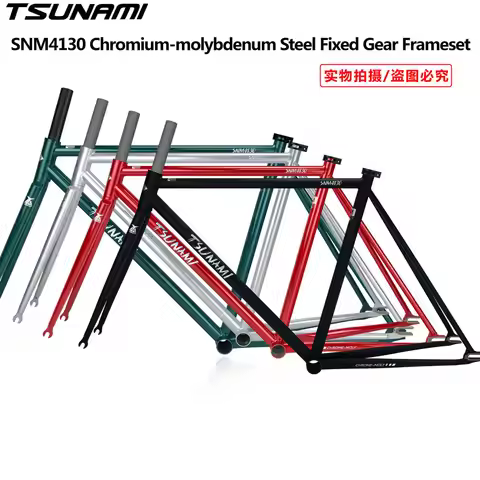 TSUNAMI SNM4130 700C Fixed Gear Bicycle Frameset 50/52/55cm Chromoly Steel Racing Track Fixie Bicycl