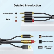 Audio Cable Digital Optical Cable Digital SPDIF/Optical & Coaxial to Analog L/R &3.5mm AUX Stereo Au