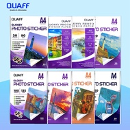 QUAFF Photo Sticker A4 Size Glossy Sticker Paper 90gsm -135gsm Photo Paper