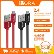 ORRO HOME 1HORA CAB249 CAB250 2.4A Charge 1M Meter Cable for Micro IPh and Type C