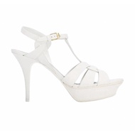 SELLING AT A LOSS YSL Tribute Heels 105mm Patent Leather Sandals - White Genuine Women's Sandals