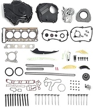 Engine Timing Chain Kit w/Sealing Gasket Camshaft Bracket Fits for 08-15 A-udi VW A4 Q5 TT Beetle Pa