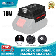 Battery Adaptor Dengan Lampu Kerja LED Untuk Makita 14.4V/18V Li-Battery BL1830 BL1430 Dual USB Conv