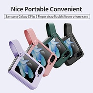 Ốp lưng Nillkin Finger Strap Liquid Silicon dành cho Galaxy Z Flip 5 - hàng chính hãng