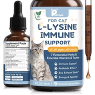 L-Lysine Supplement for Cats - Vitamins & Taurine for Immune Support & Allergy Relief - Lysine for R