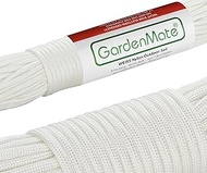 GardenMate Paracord 550 Professional Nylon Outdoor Rope, White, 31 m Long, 4 mm Thick, Core Sheath R