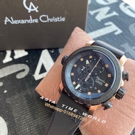 *Ready Stock*ORIGINAL Alexandre Christie 6565MCRBRBA Black Silicone Rubber 50M Water Resistant Chronograph Men’s Watch