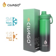 CIVAGO Wide Mouth With Spout Lid Vacuum Insulated Tumbler - Aurora 22oz