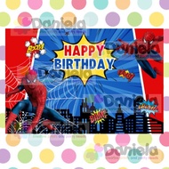 【ready stock】❧◕Spiderman birthday party theme poster tarpaulin backdrop for all occassion