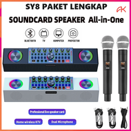HOME KTV SPEAKER BLUETOOTH SY8 2MIC LIVE SOUNDCARD PORTABLE OUTDOOR