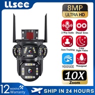 LLSEE YOOSEE CCTV Wireless Wifi Camera กล้องรักษาความปลอดภัยแบบ Dual Lens กล้องรักษาความปลอดภัย 4k HD 360 IP กล้องวงจรปิดกันน้ำกลางแจ้ง Wireless WiFi สี Night Vision เสียงกล้องวงจรปิด