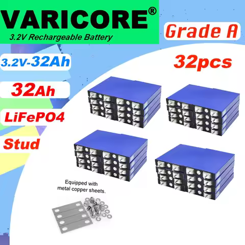 32PCS 3.2V 32AH 5C Battery LiFePo4 Lithium for diy 12V 24v 36v Golf cart Wheel Chair RV Car Golf Car