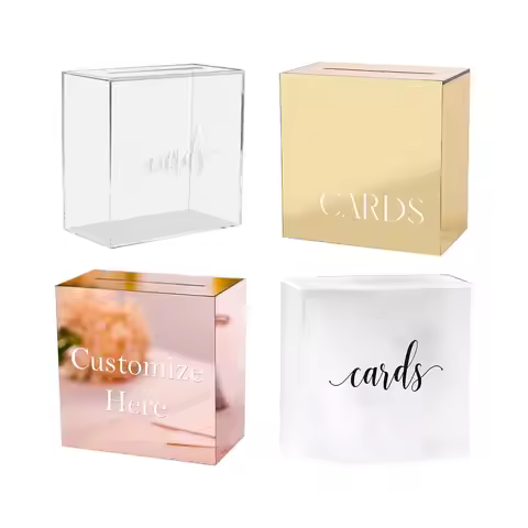 Large Acrylic Card Box DIY Large Envelope Gift Card Box Acrylic Wedding Money Box for Anniversary Sh