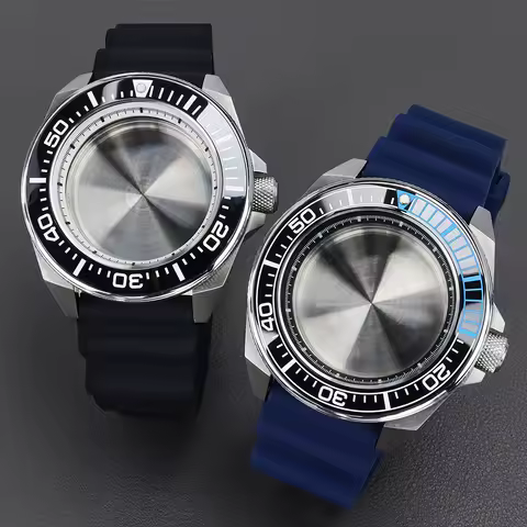 43.8mm Men's Watch Case Sapphire Glass Ceramic Insert For Seiko NH35 NH36 NH34 Movement Mod Samurai 