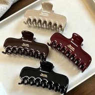 4pcs/1pc 4.45in/11.3cm Black, Khaki, Brown, Red Plastic Hair Clips, Fashionable, Versatile, Elegant,