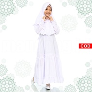 Gamis Putih Anak Perempuan Baju Muslim Gamis Syari Anak Putih 3 4