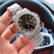 【Hot selling】 Watch Fashion Diamond-Set Women's Watch Calendar Steel Strap Watch Waterproof Women's Watch