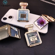 Luxury Glitter Perfume Bottle Mirror Folding Phone Stand Holder Sticker For Smartphones Holder Lazy Bracket