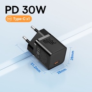 Baseus ที่ชาร์จ USB ชนิด C 30W โทรศัพท์พกพาได้เครื่องชาร์จติดผนังรองรับ Type C PD ตัวชาร์จไฟสำหรับ i