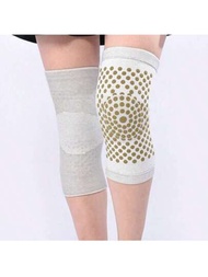 2件裝雙面彈性膝蓋墊，加點綴性點位，使膝蓋保暖，騎行運動專用膝蓋墊