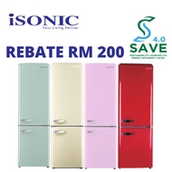 [Free Shipping] Isonic Double Door Vintage Refrigerator - IDR-BCD261LH Retro Fridge IDRBCD261LH similar SMEG Fridge