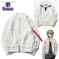 ☍☇Kazutora Hanemiya Cosplay Tokyo Revengers Costumes White Coat Valhalla Uniform Baseball Coat Mikey