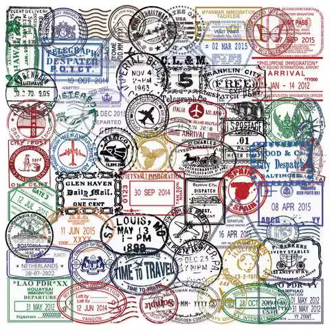 60Pcs Transparent Vintage Postmark Stickers - Waterproof PET Decor for Journals, Guitars & Notebooks