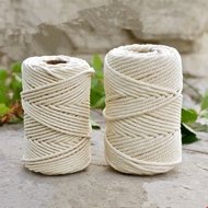 Handmade Macrame Boho decor 1/2/3/4/5/6/8/10mm Cotton Beige thread Cord Rope Twisted String DIY Home Wedding decoration supply