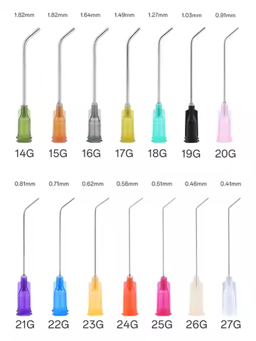 50Pcs 1.5inch Plastic Stainless Steel Bent Dispensing Needle Blunt Tip 14G 15G 16G 17G 18G 19G 20G 2