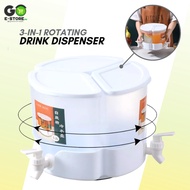 Drink Dispenser Rotary 3 in 1 Turnable Drinks Juice Soda Holiday Fresh Water Container Cold Pitcher