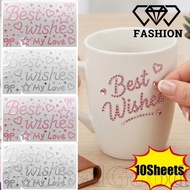 [24H Ship Out] 10 Sheets 3D Diamond Acrylic Sticker with Seamless Molding & Strong Adhesive, Happy B