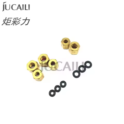 JCL 15Pcs Ink Damper Copper Nut Connector with Rubber Ring for Epson DX5 DX7 XP600 Tube Dumper Parts
