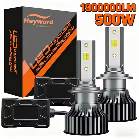 Heyword H4 LED H7 3 Color Changing Car Headlights Fog Lights 3000K 4500K 6500K Flash 80W Auto Lights