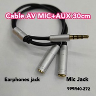 3.5mm AUX & MIC Splitter Cable 30cm