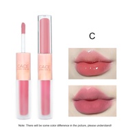 2 in 1 Matte Lip Clay + Glasir Bibir Mengkilap / Lip Gloss Tahan Lama Berujung Ganda Matte Velvet Li
