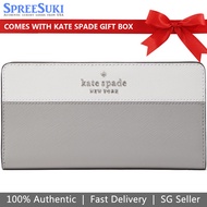 Kate Spade Wallet Staci Large Slim Bifold Wallet Nimbus Grey Multi # WLR00122