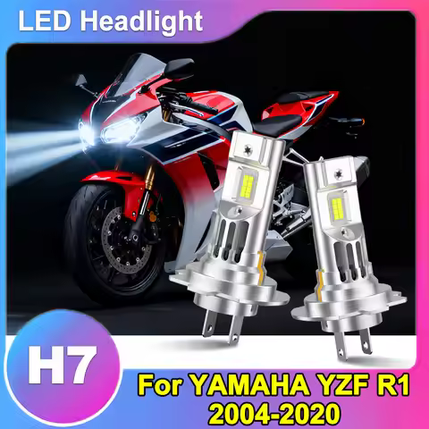 H7 Motorcycle LED Headlight Bulb With Fan 6000K Super Bright 1:1 Design For YAMAHA YZF R1 2004-2018 