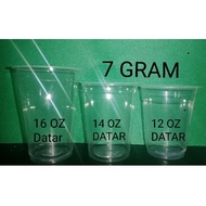 PP CUP 16 Oz 14 Oz 12 Oz Flat Plastic CUP (7 Grams THICK) (50 pcs)