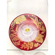 Miss Le Household Red Round Jam Container 2T7 D005-95A, Luxurious Red Fruit Candy Jam Tray