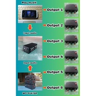 6 channel stereo audio Splitter - audio converter - parallel - AUX to RCA - RCA to RCA