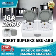 UORRIS Stop Kontak 2 Gang Arde 2151 (Harga Grosir) Tahan Air Waterproof 2p Outbow Tempel Outdoor