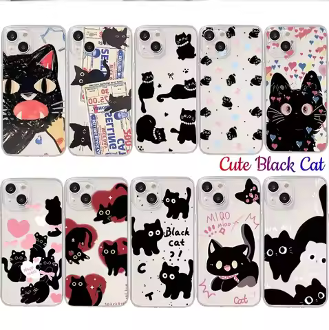 Cute Pet Black Cat Casing For OPPO Realme C75 C63 C65 C53 C65 C67 C53 C55 5 5i 8i 7 7i C35 9 9I 12 P