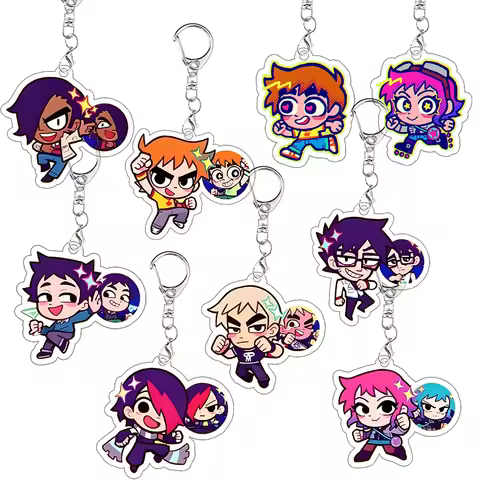 Scott Pilgrim Acrylic Keychain Chibi Matthew Patel Scott Pilgrim Cartoon Bag Charm Anime Fans Key Ri