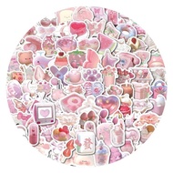 100 / 50 stickers Cute Pink 3D Small Colorful Graffiti Items - 3D Pink