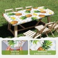 Whole Circle Set Elastic Elastic Picture Picnic Tablecloth Set Tablecloth Sticker Anti-dust Dining W