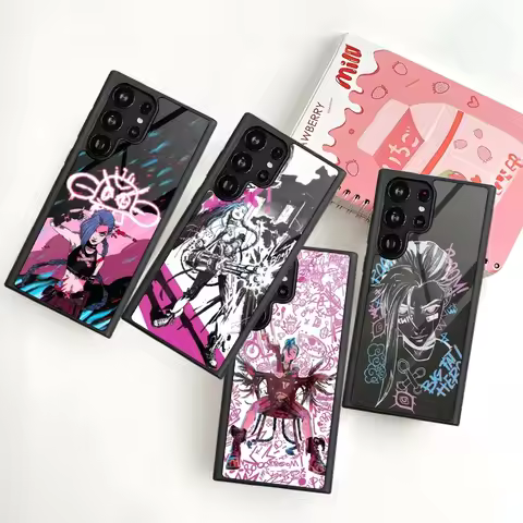 Arcane Anime Jinx Vi Phone Case For Samsung Galaxy S26 S25 S24 S23 S22 S21 S20 FE Edge Plus Ultra PC