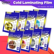 QUAFF Matte&Glossy&canvas&3D Cold Laminating Film / Photo waterproof Top A4 Size (20 pcs per pack) l