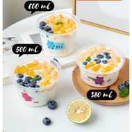 RORA - (10 Pcs) 380/500ml Leak Proof Plastic Food Container Bekas Plastik Tapau Makanan Cocktail Cen